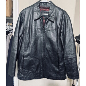 Y2K Wilsons Leather Men's Jacket S Black Full zip Thinsulate liner Pelle studio